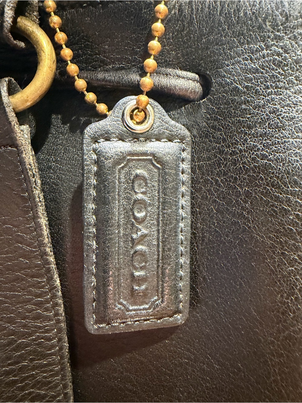 Coach Black Leather Backpack with Gold Turn-Lock - Picture 7 of 16